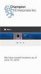 Mobile Screenshot of champion-ent.com